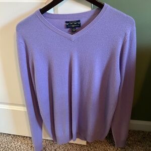 Cashmere V Neck Purple Sweater